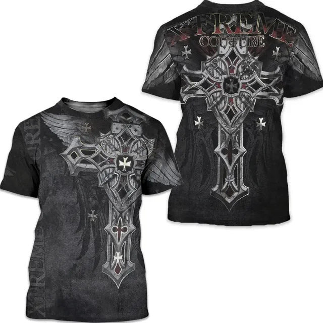Trendy New T-shirt Foreign Trade Casual Dark Knight Short Sleeve